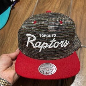 Mitchell & Ness Toronto Raptors Striped Cap with Red Brim